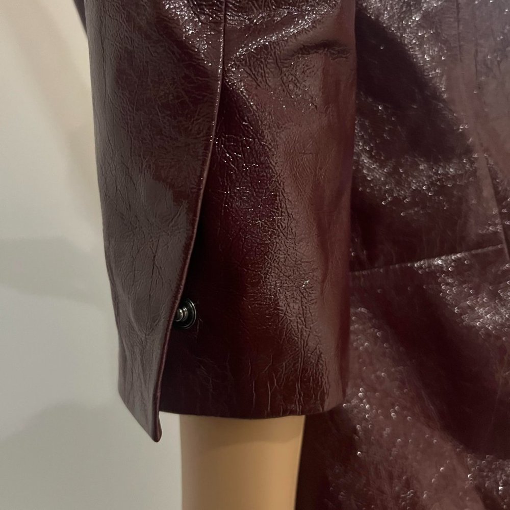 LNA Faux-leather crinkle jacket in wine - Picture 5 of 15